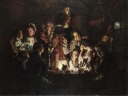 Joseph wright of derby An Experiment on a Bird in an Air Pump oil painting on canvas